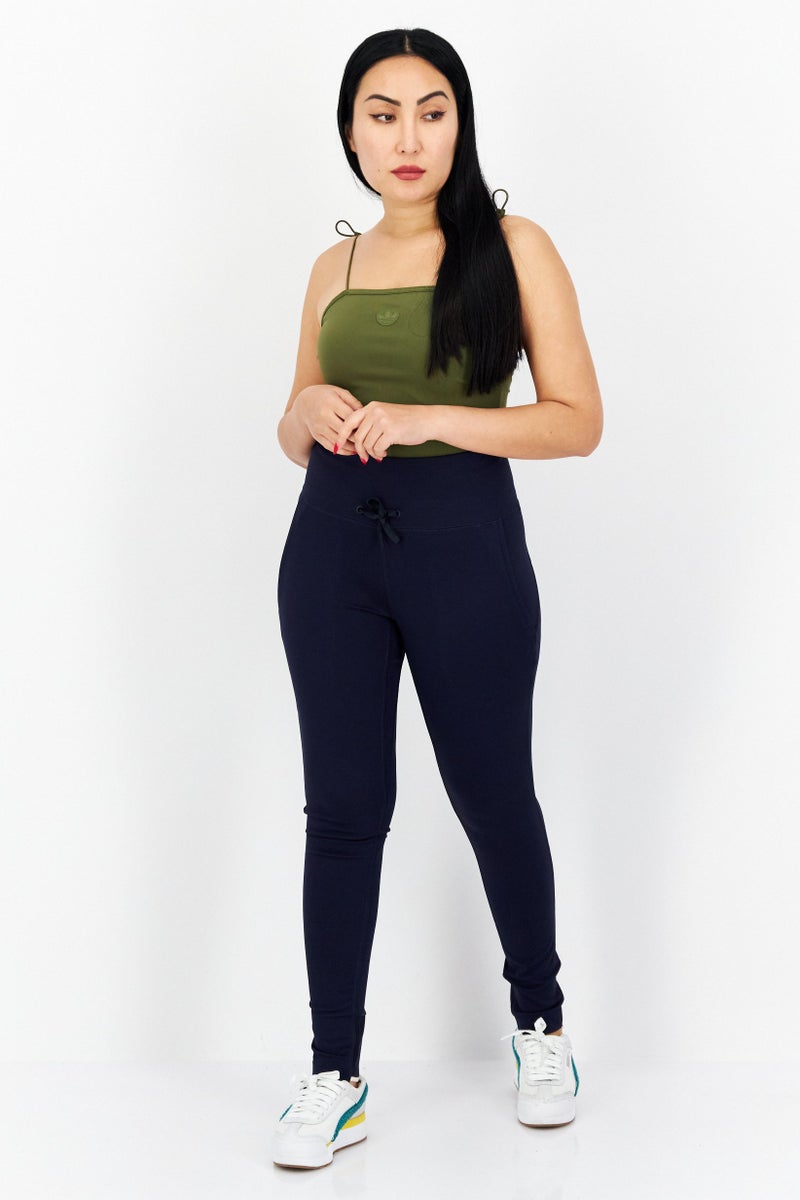 Adidas Women Sportswear Fit Drawstring Outdoor Leggings, Navy Blue - Image 4